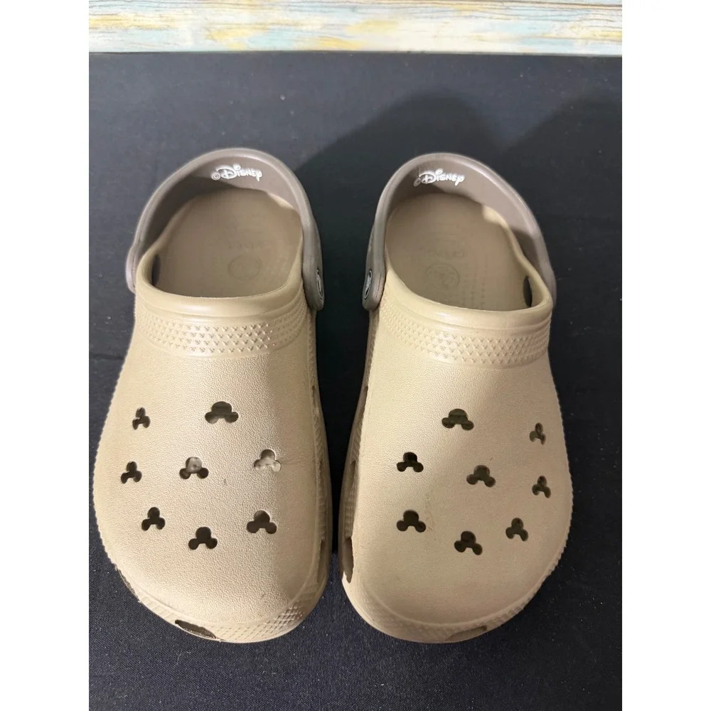 Crocs Disney Mickey Mouse Clogs Size M4 W6 Khaki Tan Good Condition Vents